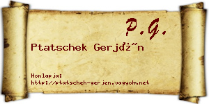 Ptatschek Gerjén névjegykártya